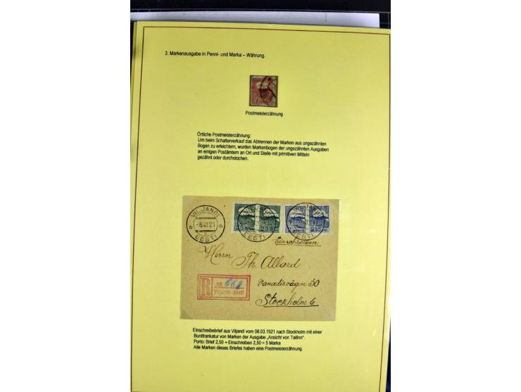 1918/40, postfrische, ungebrauchte und gestempelte Sammlung mit Briefen, Karten und Ganzsachen, dabei u.a. Mi.-Nr. 43-44A ung