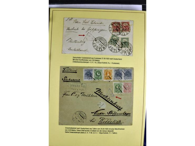 1918/40, postfrische, ungebrauchte und gestempelte Sammlung mit Briefen, Karten und Ganzsachen, dabei u.a. Mi.-Nr. 43-44A ung