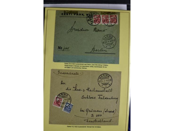 1918/40, postfrische, ungebrauchte und gestempelte Sammlung mit Briefen, Karten und Ganzsachen, dabei u.a. Mi.-Nr. 43-44A ung