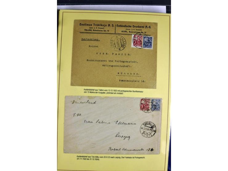 1918/40, postfrische, ungebrauchte und gestempelte Sammlung mit Briefen, Karten und Ganzsachen, dabei u.a. Mi.-Nr. 43-44A ung