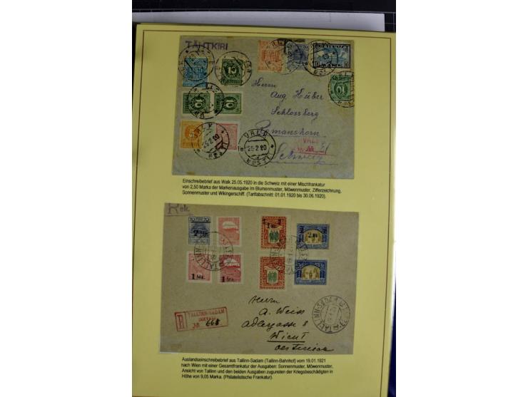 1918/40, postfrische, ungebrauchte und gestempelte Sammlung mit Briefen, Karten und Ganzsachen, dabei u.a. Mi.-Nr. 43-44A ung
