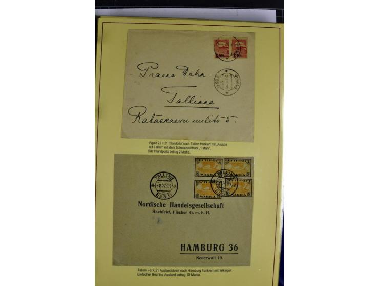 1918/40, postfrische, ungebrauchte und gestempelte Sammlung mit Briefen, Karten und Ganzsachen, dabei u.a. Mi.-Nr. 43-44A ung
