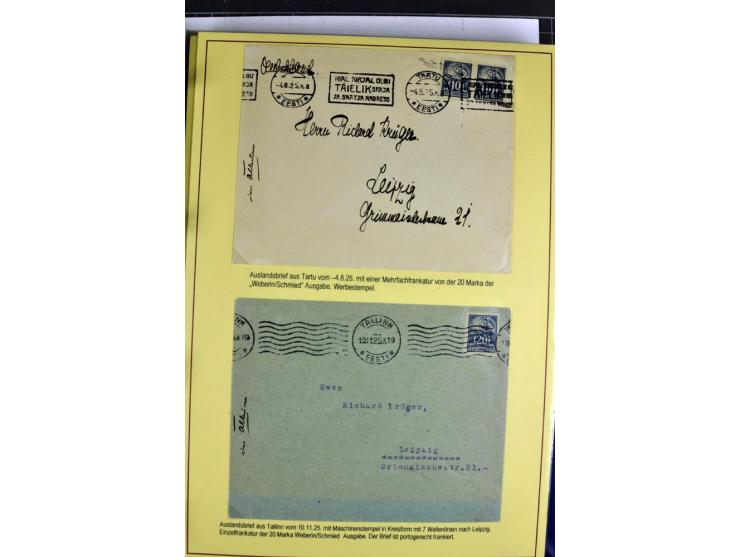 1918/40, postfrische, ungebrauchte und gestempelte Sammlung mit Briefen, Karten und Ganzsachen, dabei u.a. Mi.-Nr. 43-44A ung