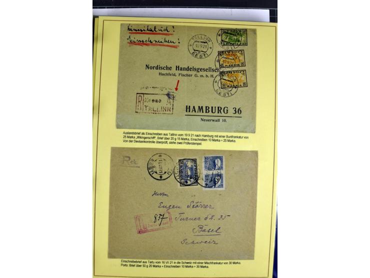 1918/40, postfrische, ungebrauchte und gestempelte Sammlung mit Briefen, Karten und Ganzsachen, dabei u.a. Mi.-Nr. 43-44A ung