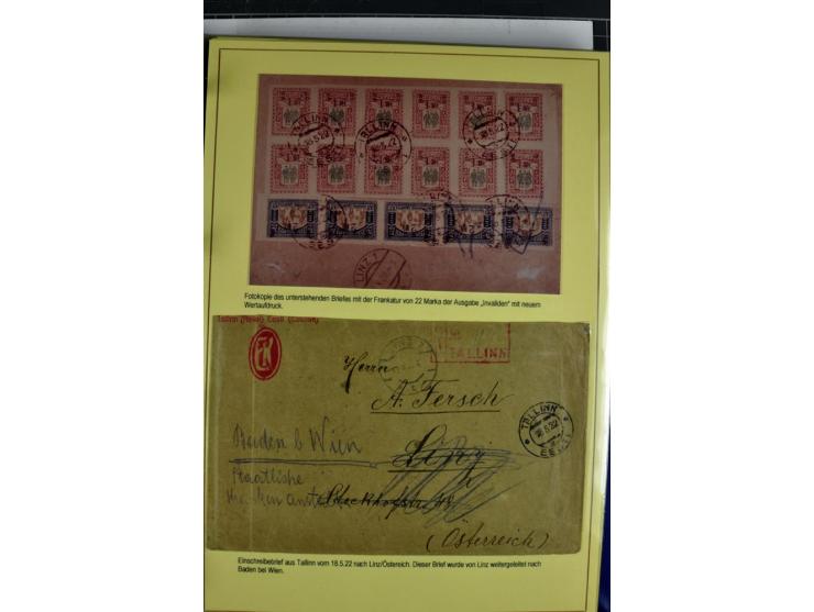 1918/40, postfrische, ungebrauchte und gestempelte Sammlung mit Briefen, Karten und Ganzsachen, dabei u.a. Mi.-Nr. 43-44A ung