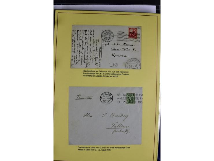 1918/40, postfrische, ungebrauchte und gestempelte Sammlung mit Briefen, Karten und Ganzsachen, dabei u.a. Mi.-Nr. 43-44A ung