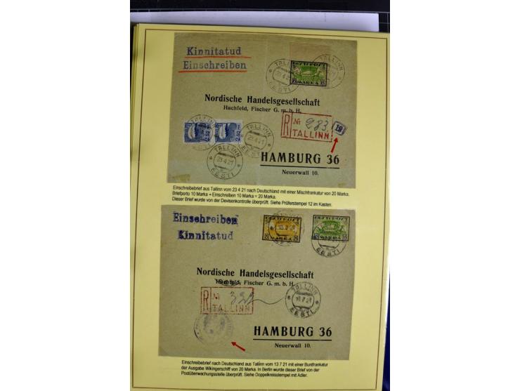 1918/40, postfrische, ungebrauchte und gestempelte Sammlung mit Briefen, Karten und Ganzsachen, dabei u.a. Mi.-Nr. 43-44A ung