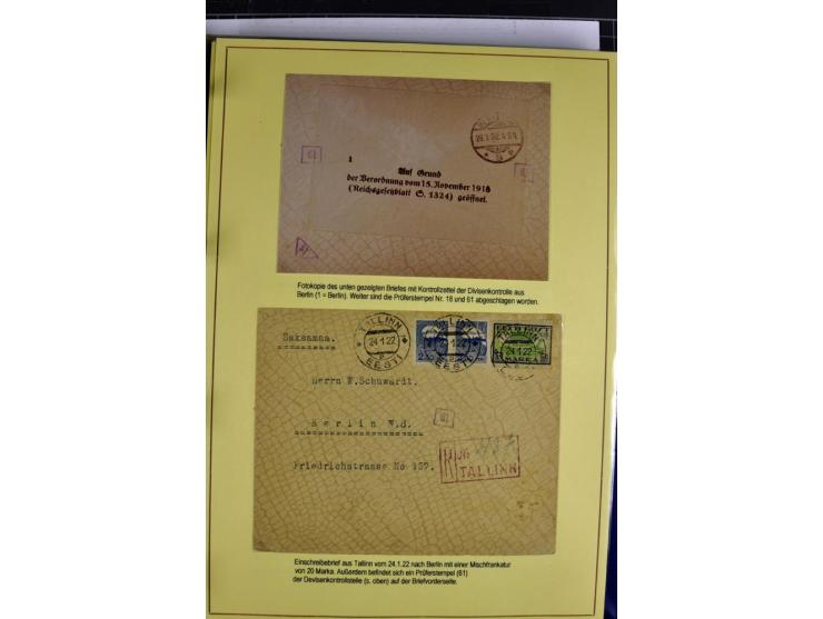 1918/40, postfrische, ungebrauchte und gestempelte Sammlung mit Briefen, Karten und Ganzsachen, dabei u.a. Mi.-Nr. 43-44A ung