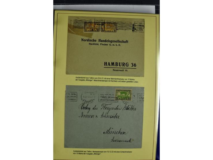 1918/40, postfrische, ungebrauchte und gestempelte Sammlung mit Briefen, Karten und Ganzsachen, dabei u.a. Mi.-Nr. 43-44A ung