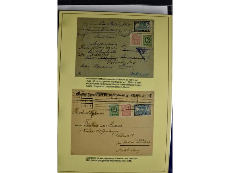 1918/40, postfrische, ungebrauchte und gestempelte Sammlung mit Briefen, Karten und Ganzsachen, dabei u.a. Mi.-Nr. 43-44A ung
