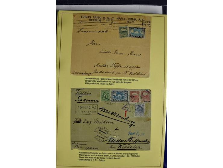 1918/40, postfrische, ungebrauchte und gestempelte Sammlung mit Briefen, Karten und Ganzsachen, dabei u.a. Mi.-Nr. 43-44A ung