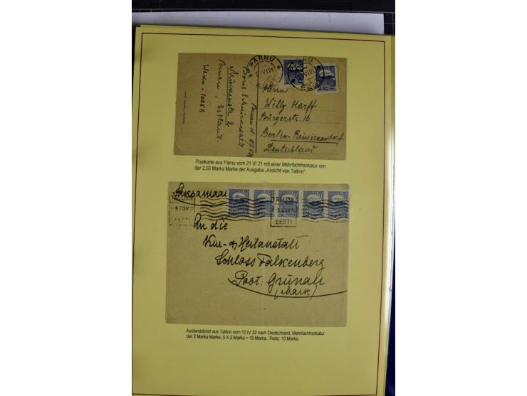 1918/40, postfrische, ungebrauchte und gestempelte Sammlung mit Briefen, Karten und Ganzsachen, dabei u.a. Mi.-Nr. 43-44A ung