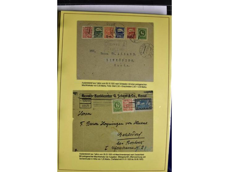 1918/40, postfrische, ungebrauchte und gestempelte Sammlung mit Briefen, Karten und Ganzsachen, dabei u.a. Mi.-Nr. 43-44A ung