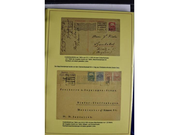 1918/40, postfrische, ungebrauchte und gestempelte Sammlung mit Briefen, Karten und Ganzsachen, dabei u.a. Mi.-Nr. 43-44A ung