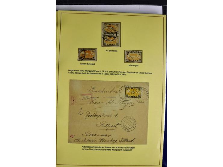 1918/40, postfrische, ungebrauchte und gestempelte Sammlung mit Briefen, Karten und Ganzsachen, dabei u.a. Mi.-Nr. 43-44A ung