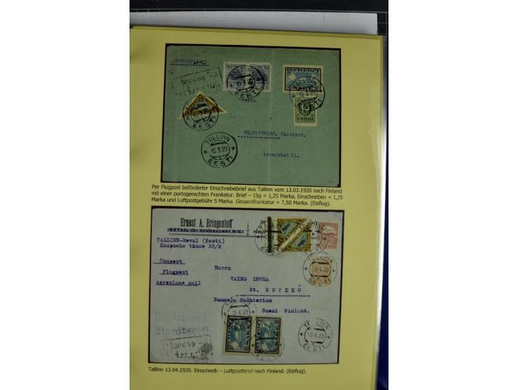 1918/40, postfrische, ungebrauchte und gestempelte Sammlung mit Briefen, Karten und Ganzsachen, dabei u.a. Mi.-Nr. 43-44A ung