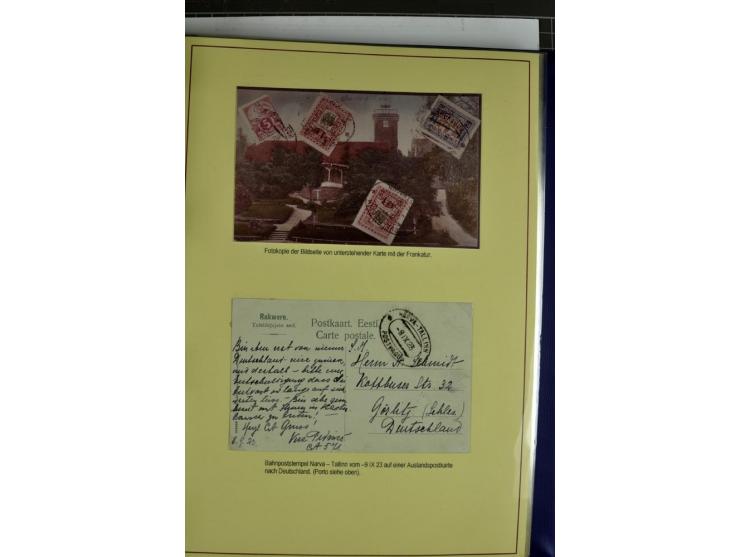 1918/40, postfrische, ungebrauchte und gestempelte Sammlung mit Briefen, Karten und Ganzsachen, dabei u.a. Mi.-Nr. 43-44A ung