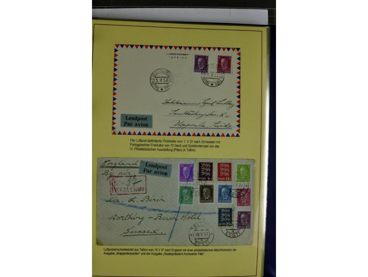 1918/40, postfrische, ungebrauchte und gestempelte Sammlung mit Briefen, Karten und Ganzsachen, dabei u.a. Mi.-Nr. 43-44A ung