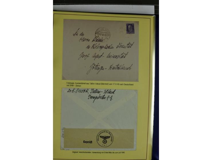 1918/40, postfrische, ungebrauchte und gestempelte Sammlung mit Briefen, Karten und Ganzsachen, dabei u.a. Mi.-Nr. 43-44A ung