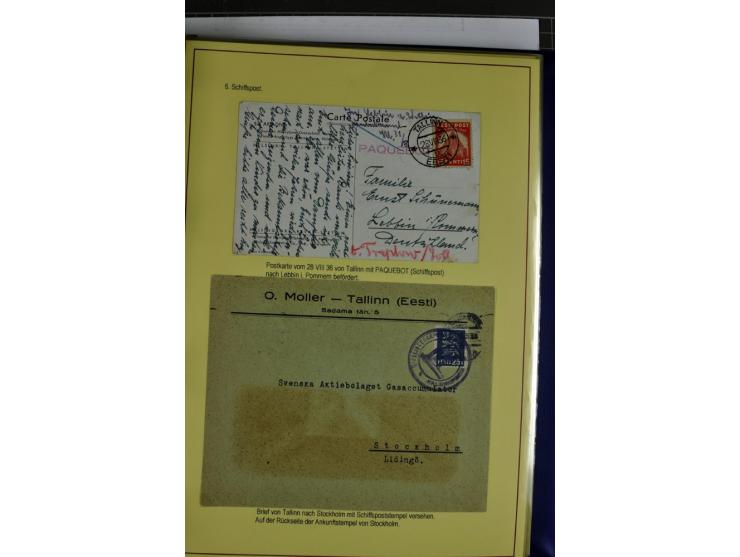 1918/40, postfrische, ungebrauchte und gestempelte Sammlung mit Briefen, Karten und Ganzsachen, dabei u.a. Mi.-Nr. 43-44A ung