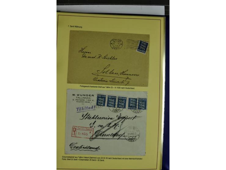 1918/40, postfrische, ungebrauchte und gestempelte Sammlung mit Briefen, Karten und Ganzsachen, dabei u.a. Mi.-Nr. 43-44A ung