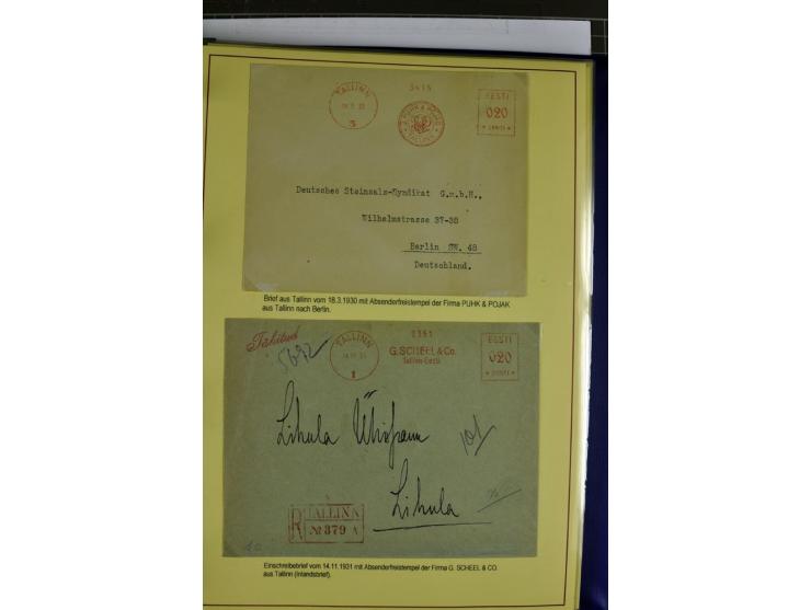 1918/40, postfrische, ungebrauchte und gestempelte Sammlung mit Briefen, Karten und Ganzsachen, dabei u.a. Mi.-Nr. 43-44A ung