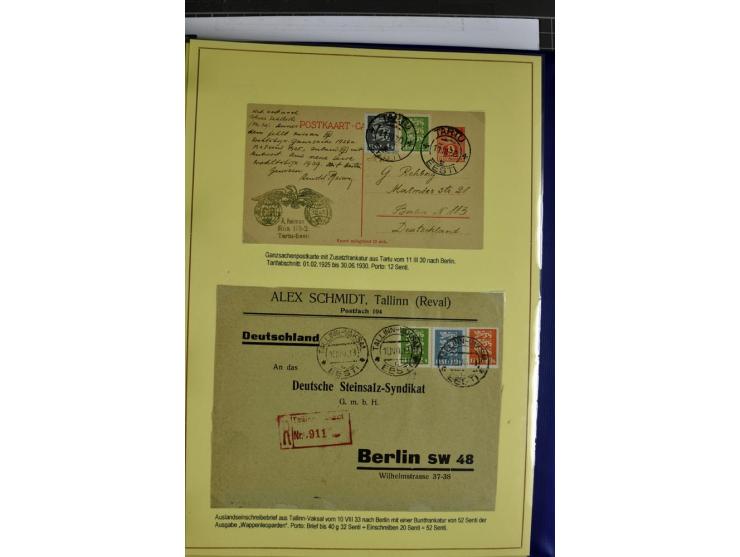 1918/40, postfrische, ungebrauchte und gestempelte Sammlung mit Briefen, Karten und Ganzsachen, dabei u.a. Mi.-Nr. 43-44A ung
