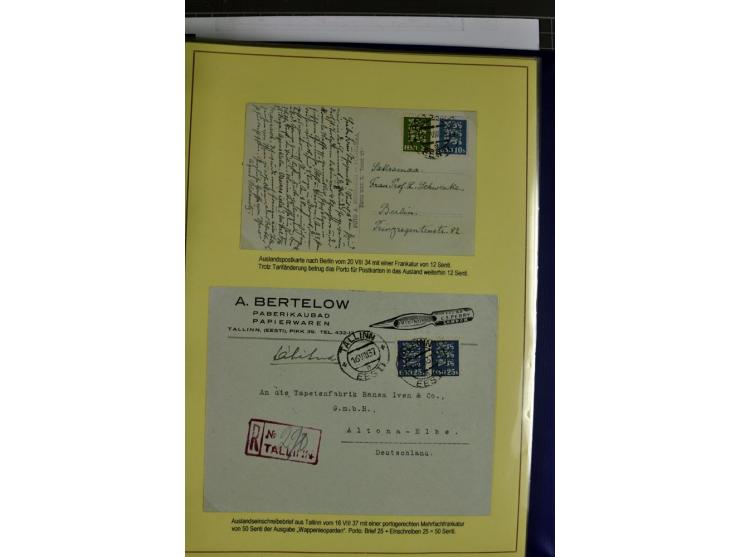 1918/40, postfrische, ungebrauchte und gestempelte Sammlung mit Briefen, Karten und Ganzsachen, dabei u.a. Mi.-Nr. 43-44A ung
