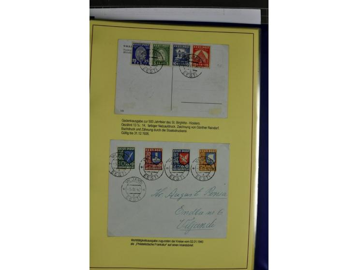 1918/40, postfrische, ungebrauchte und gestempelte Sammlung mit Briefen, Karten und Ganzsachen, dabei u.a. Mi.-Nr. 43-44A ung