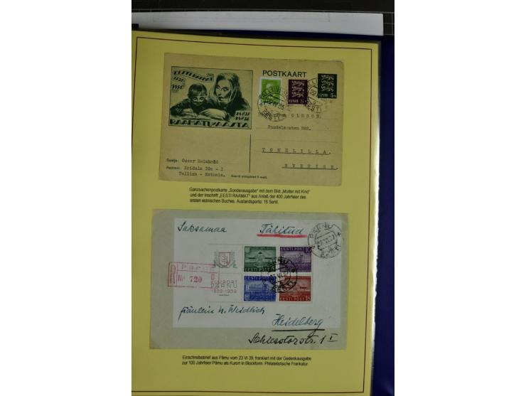 1918/40, postfrische, ungebrauchte und gestempelte Sammlung mit Briefen, Karten und Ganzsachen, dabei u.a. Mi.-Nr. 43-44A ung
