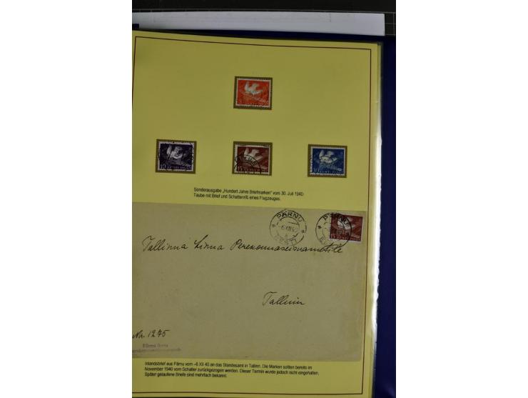 1918/40, postfrische, ungebrauchte und gestempelte Sammlung mit Briefen, Karten und Ganzsachen, dabei u.a. Mi.-Nr. 43-44A ung