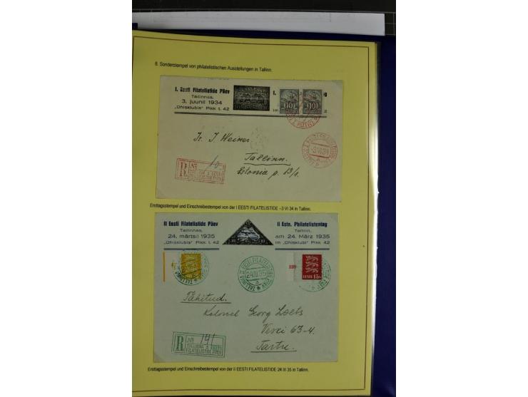 1918/40, postfrische, ungebrauchte und gestempelte Sammlung mit Briefen, Karten und Ganzsachen, dabei u.a. Mi.-Nr. 43-44A ung