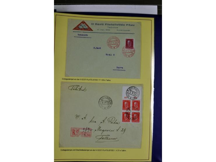 1918/40, postfrische, ungebrauchte und gestempelte Sammlung mit Briefen, Karten und Ganzsachen, dabei u.a. Mi.-Nr. 43-44A ung