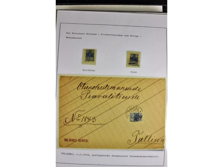 1918/40, postfrische, ungebrauchte und gestempelte Sammlung mit Briefen, Karten und Ganzsachen, dabei u.a. Mi.-Nr. 43-44A ung