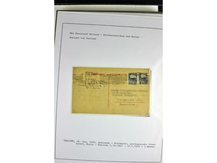 1918/40, postfrische, ungebrauchte und gestempelte Sammlung mit Briefen, Karten und Ganzsachen, dabei u.a. Mi.-Nr. 43-44A ung