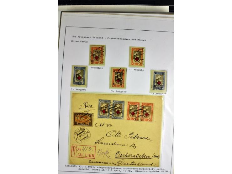 1918/40, postfrische, ungebrauchte und gestempelte Sammlung mit Briefen, Karten und Ganzsachen, dabei u.a. Mi.-Nr. 43-44A ung