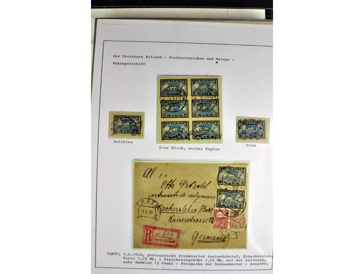 1918/40, postfrische, ungebrauchte und gestempelte Sammlung mit Briefen, Karten und Ganzsachen, dabei u.a. Mi.-Nr. 43-44A ung