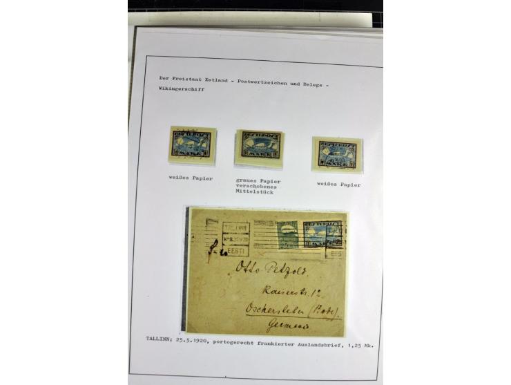 1918/40, postfrische, ungebrauchte und gestempelte Sammlung mit Briefen, Karten und Ganzsachen, dabei u.a. Mi.-Nr. 43-44A ung