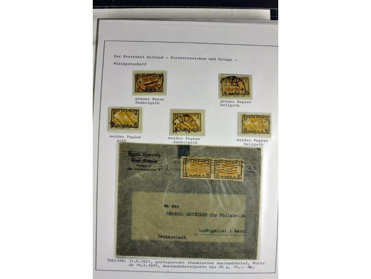 1918/40, postfrische, ungebrauchte und gestempelte Sammlung mit Briefen, Karten und Ganzsachen, dabei u.a. Mi.-Nr. 43-44A ung