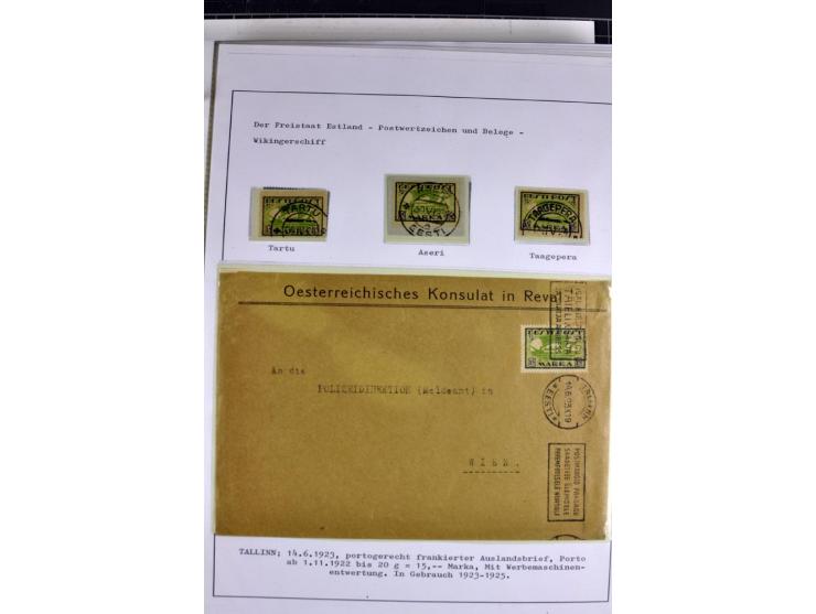 1918/40, postfrische, ungebrauchte und gestempelte Sammlung mit Briefen, Karten und Ganzsachen, dabei u.a. Mi.-Nr. 43-44A ung