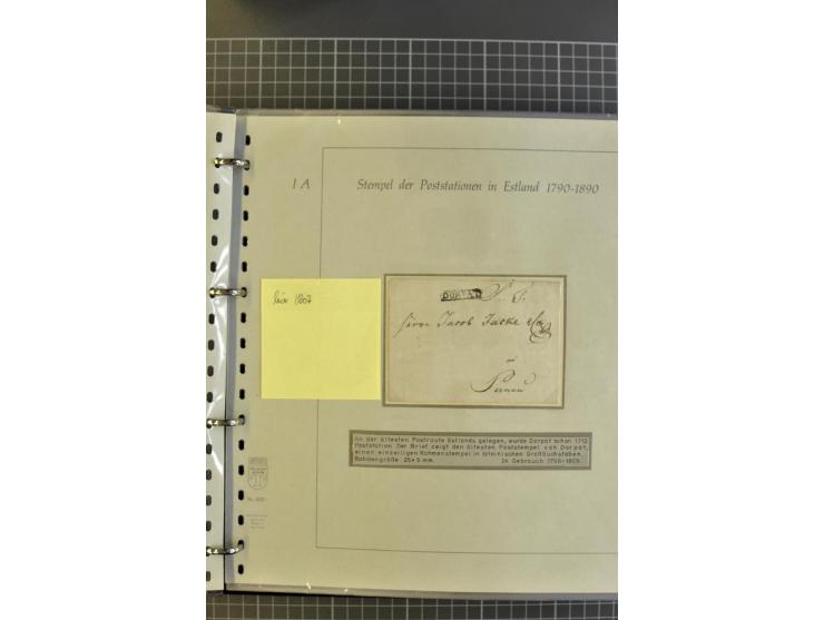 1669/1858, 177 Briefe und Postdokumente, dabei 6 Briefe aus der schwedischen Zeit, 58 Briefe der russischen Ostseeprovinzen E