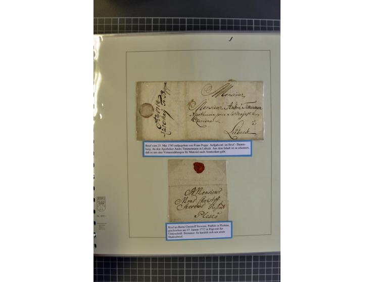 1669/1858, 177 Briefe und Postdokumente, dabei 6 Briefe aus der schwedischen Zeit, 58 Briefe der russischen Ostseeprovinzen E