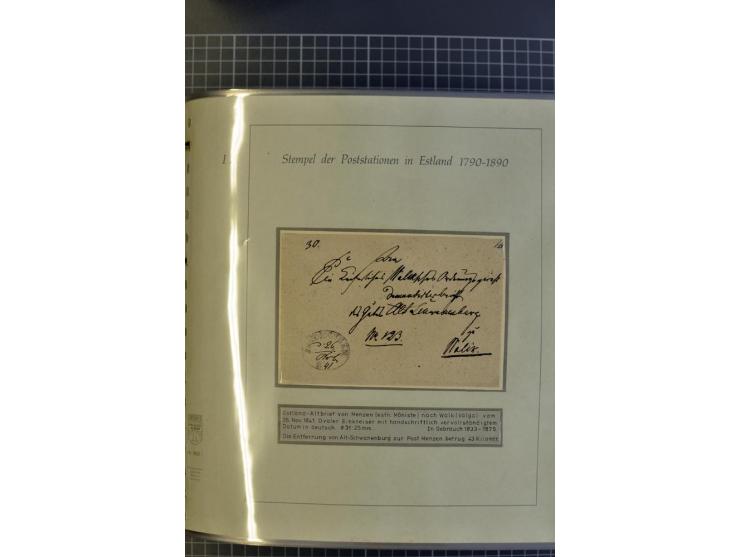 1669/1858, 177 Briefe und Postdokumente, dabei 6 Briefe aus der schwedischen Zeit, 58 Briefe der russischen Ostseeprovinzen E