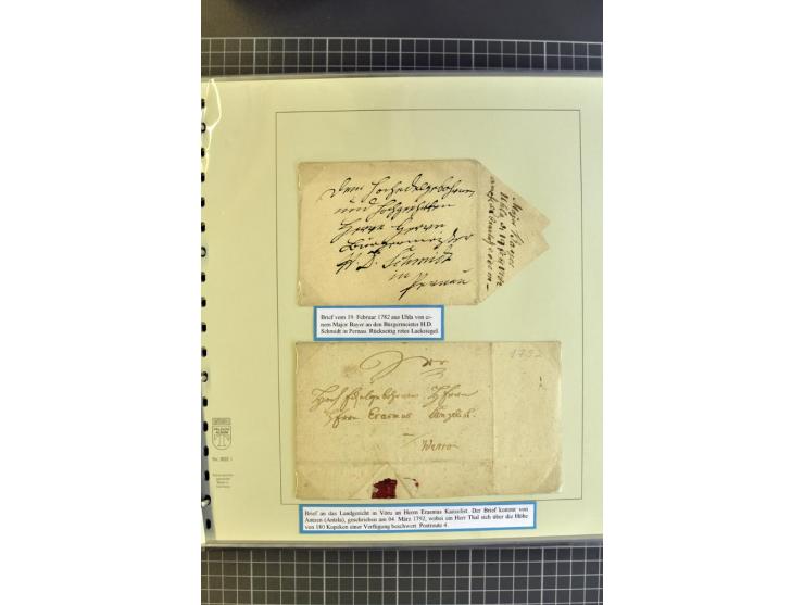 1669/1858, 177 Briefe und Postdokumente, dabei 6 Briefe aus der schwedischen Zeit, 58 Briefe der russischen Ostseeprovinzen E