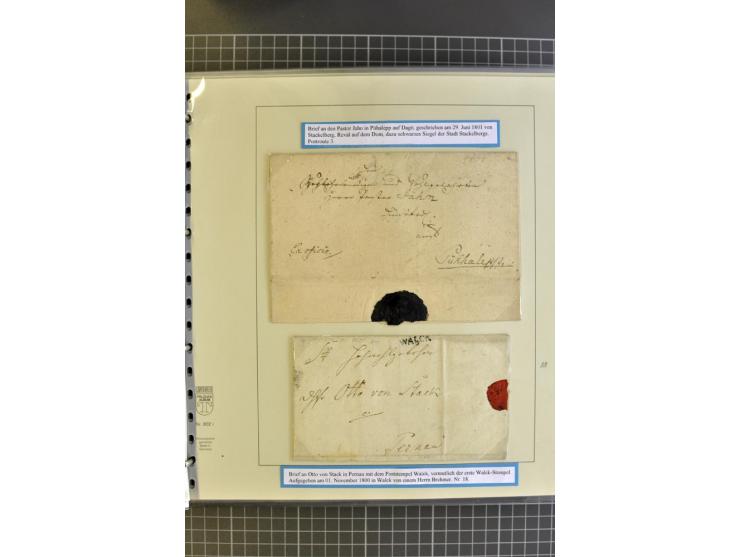 1669/1858, 177 Briefe und Postdokumente, dabei 6 Briefe aus der schwedischen Zeit, 58 Briefe der russischen Ostseeprovinzen E