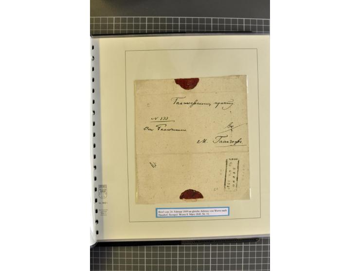 1669/1858, 177 Briefe und Postdokumente, dabei 6 Briefe aus der schwedischen Zeit, 58 Briefe der russischen Ostseeprovinzen E
