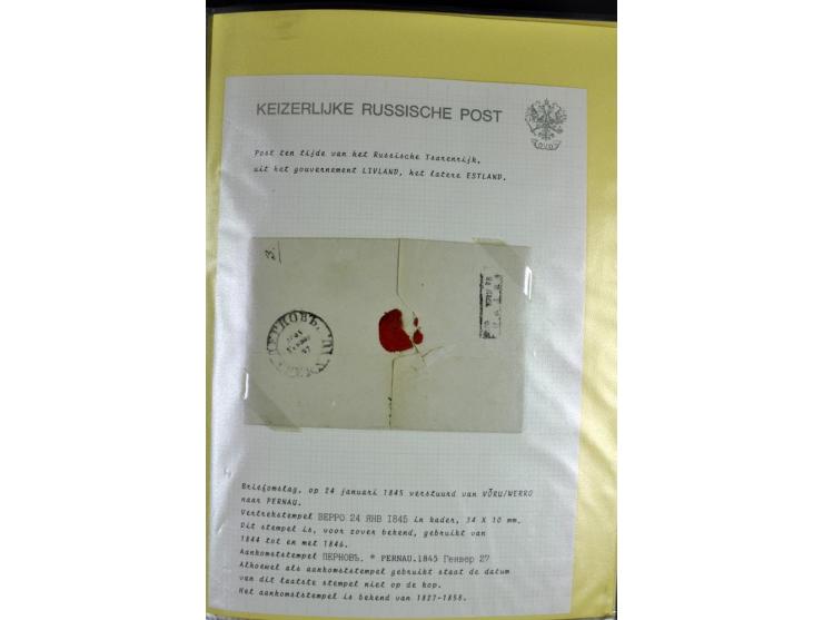 1785/1857, 44 Briefe der kaiserlich russischen Post im Gouvernement Livland, dem nachmaligen Estland, dabei Cholerabrief mit 