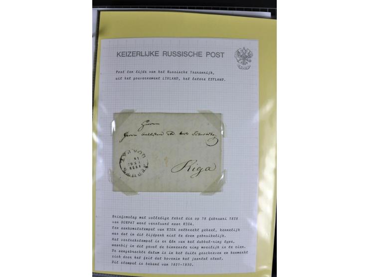 1785/1857, 44 Briefe der kaiserlich russischen Post im Gouvernement Livland, dem nachmaligen Estland, dabei Cholerabrief mit 