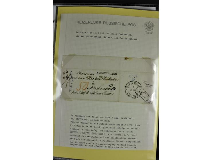 1785/1857, 44 Briefe der kaiserlich russischen Post im Gouvernement Livland, dem nachmaligen Estland, dabei Cholerabrief mit 
