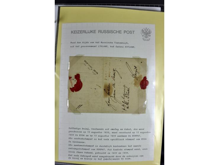 1785/1857, 44 Briefe der kaiserlich russischen Post im Gouvernement Livland, dem nachmaligen Estland, dabei Cholerabrief mit 
